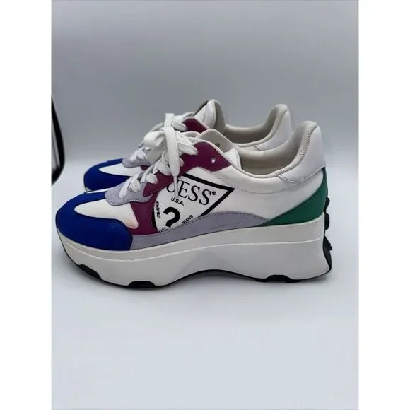 Guess Womens‎ Caleb Sneakers Shoes White Cross Training Lace Up Low Platform 9 M - Picture 3 of 8